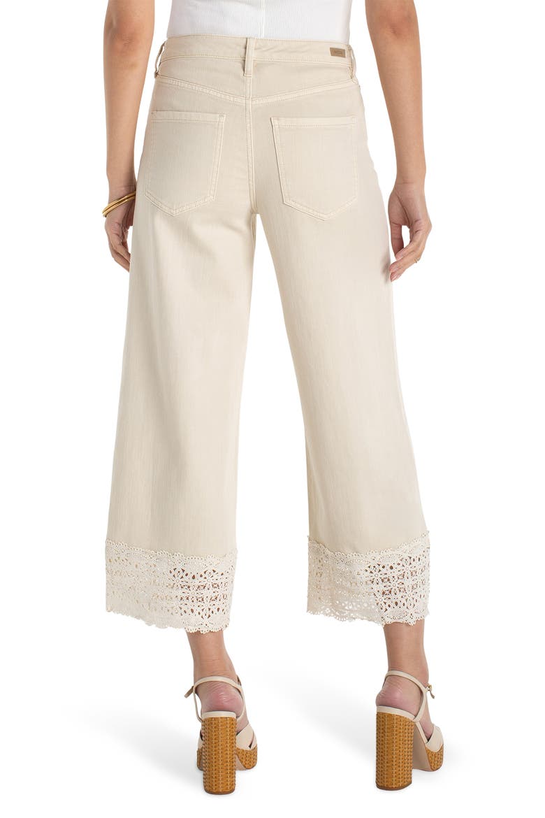 Stride Lace Hem High Waist Ankle Wide Leg Jeans, Alternate, color, ECRU