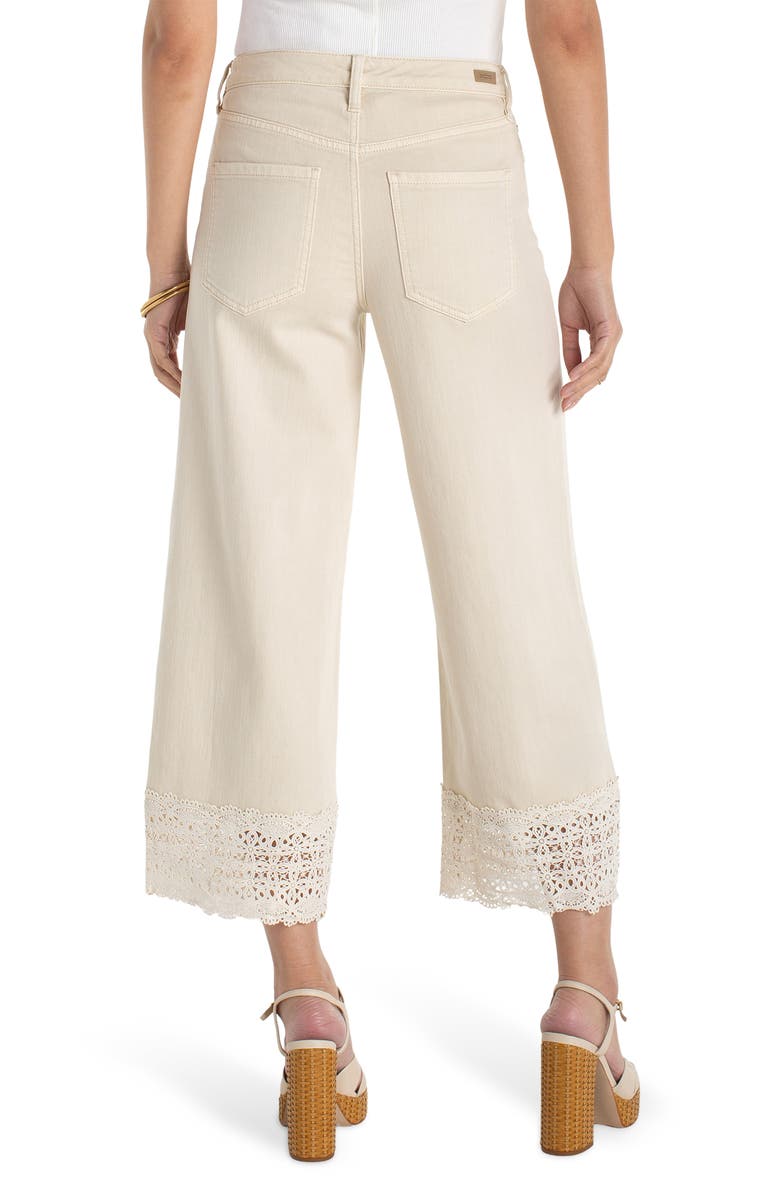 Liverpool Los Angeles Stride Lace Hem High Waist Ankle Wide Leg Jeans, Alternate, color, 