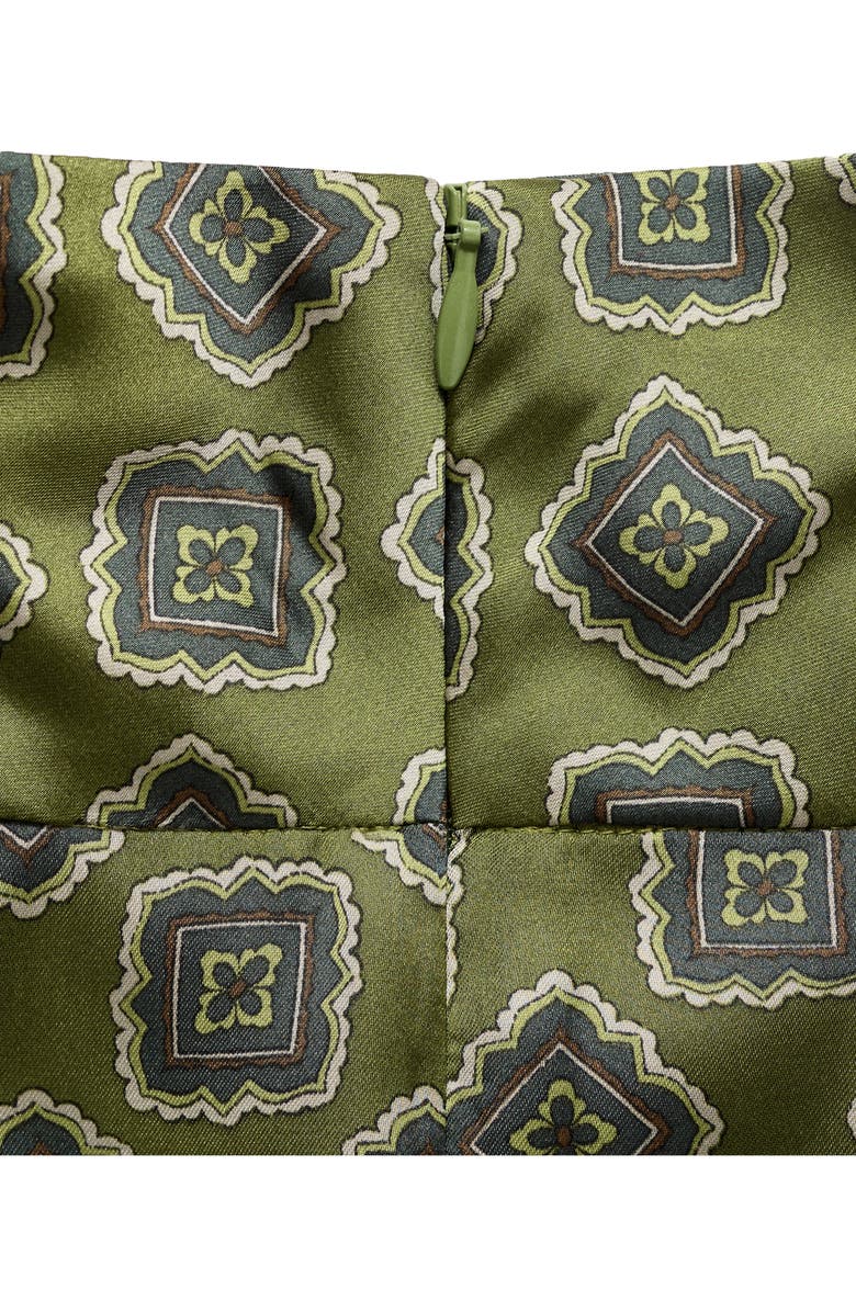 MANGO Geometric Print Sleeveless Turtleneck Top, Alternate, color, Green