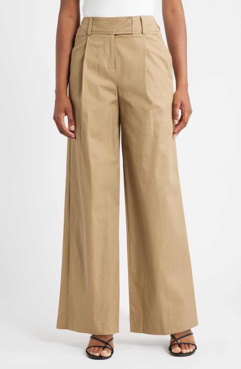 Topshop Stretch Cotton Chinos, Main, color, Beige