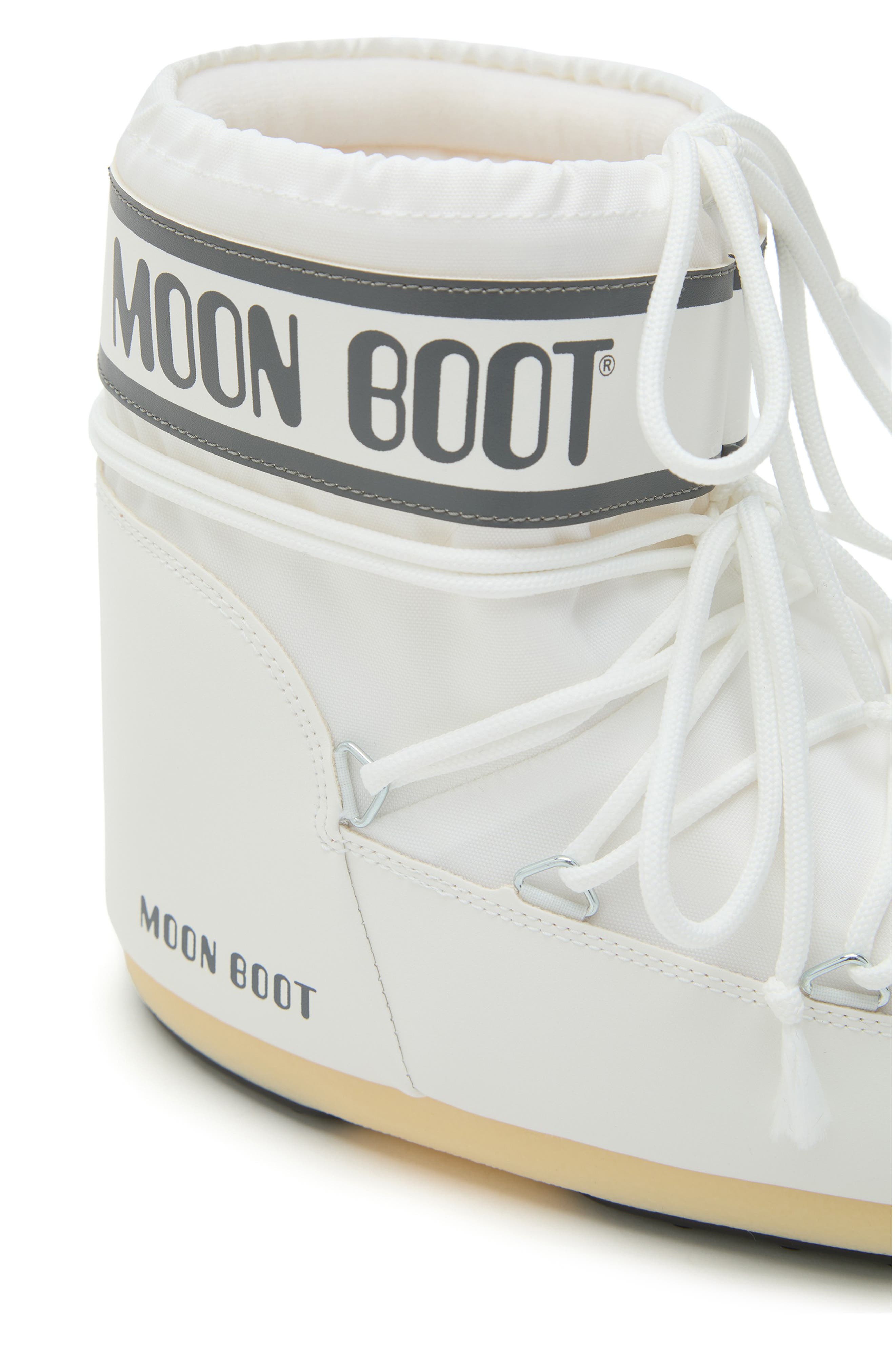 Moon Boot<sup>®</sup> Classic Low 2 Water Repellent Nylon Boot, Alternate, color, White Mono