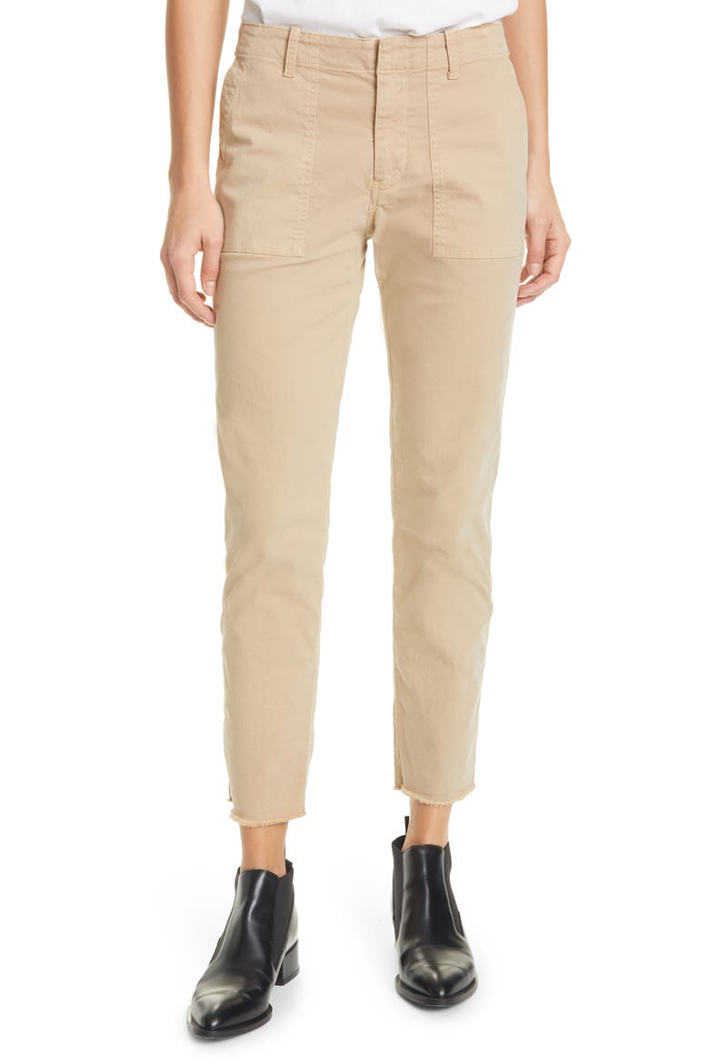 Jenna Slim Crop Stretch Twill Pants, Main, color, DESERT SAND