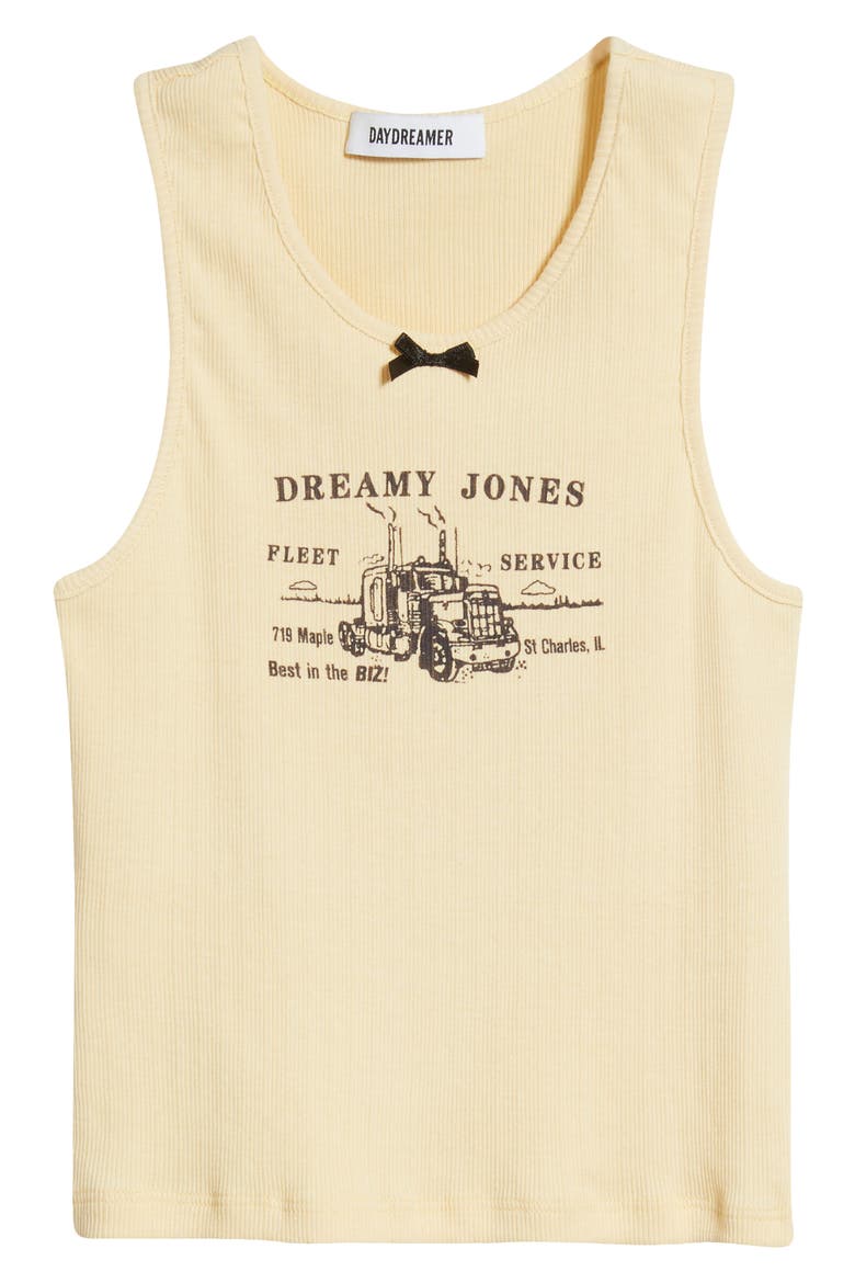 Dreamy Jones Cotton Graphic Tank, Alternate, color, BUTTER YELLOW