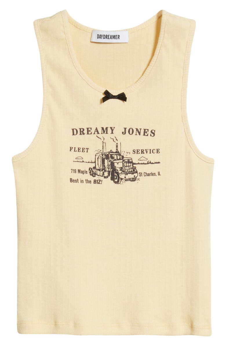 Daydreamer Dreamy Jones Cotton Graphic Tank, Alternate, color, Butter Yellow