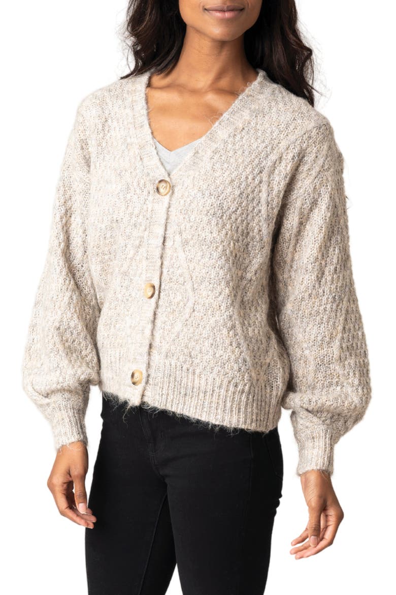 Gigi Cable Knit Cardigan, Main, color, OATMEAL