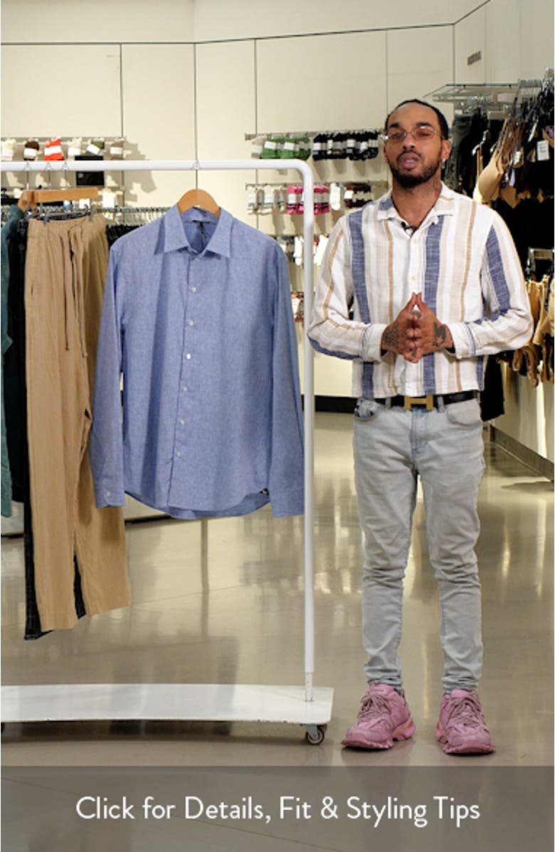 Microprint Linen & Cotton Sport Shirt, sales video thumbnail