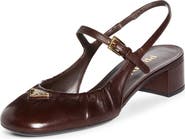 Prada Ruched Mary Jane Slingback Pump