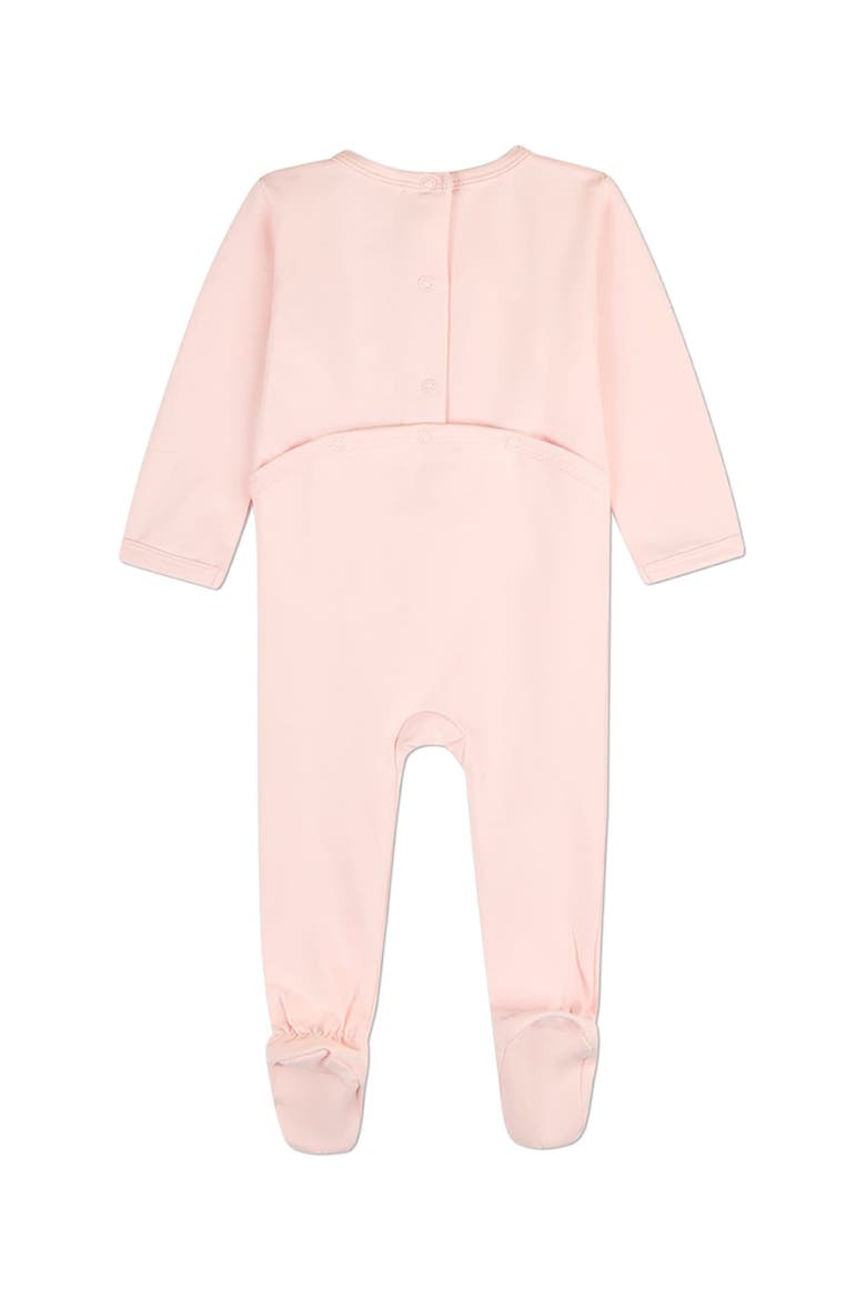 Baby Sitting Goose Embroidered Footie, Alternate, color, Barely Pink