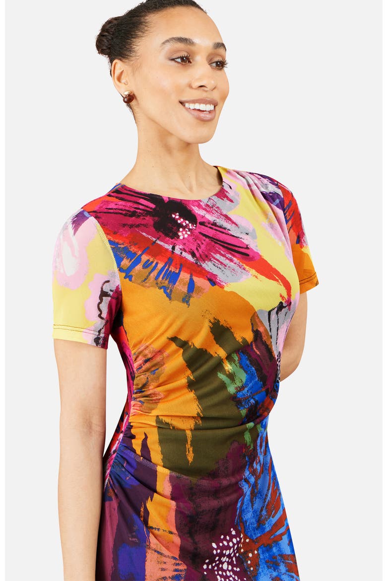 Abstract Floral Mesh Maxi Dress, Alternate, color, Multi