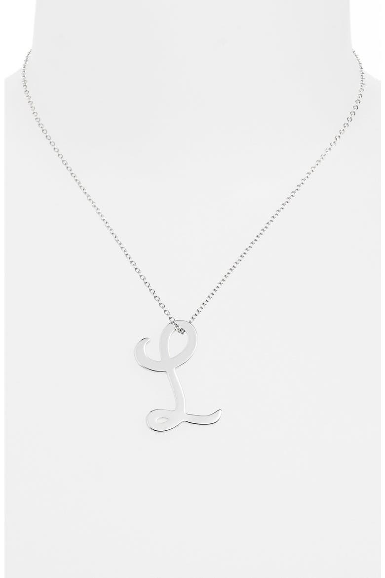 Collection Silver Scroll Initial Pendant Necklace, Alternate, color, L- SILVER