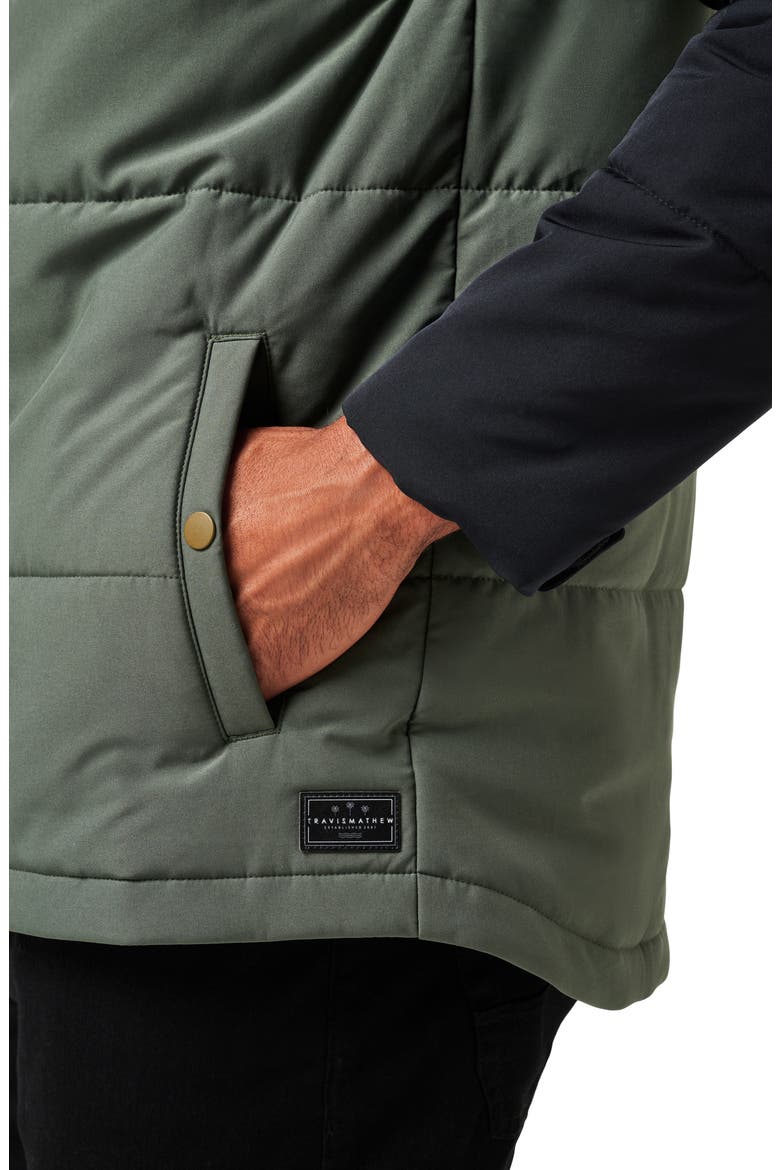 Torch Runner Colorblock Quilted Hooded Jacket, Alternate, color, BLACK/GREEN