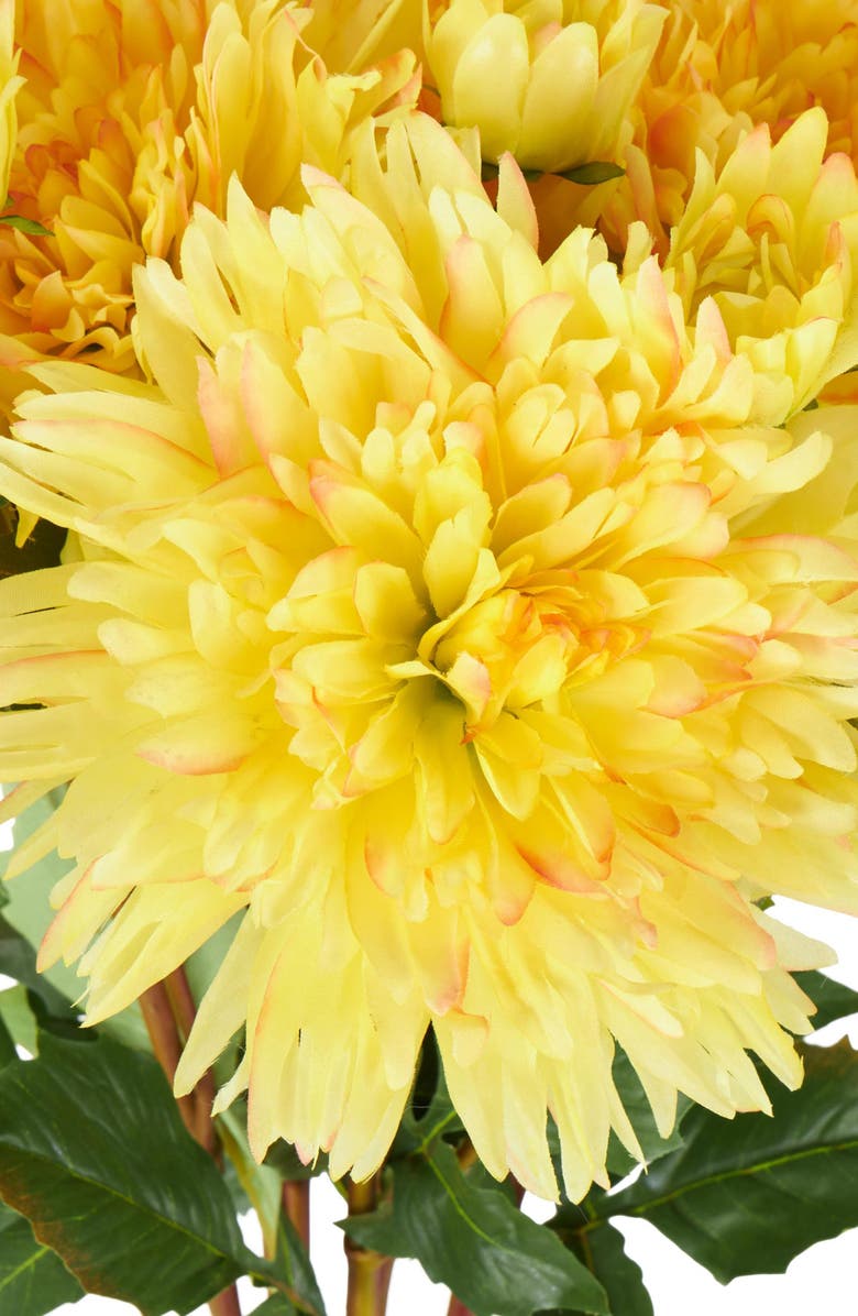 SONOMA SAGE HOME Set of Eight Yellow Dahlia Artificial Flowers, Alternate, color, Yellow