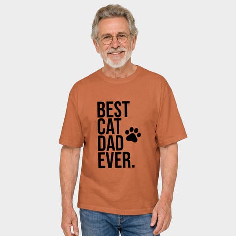 Best Cat Dad Ever Paw Garment Dyed T-Shirt