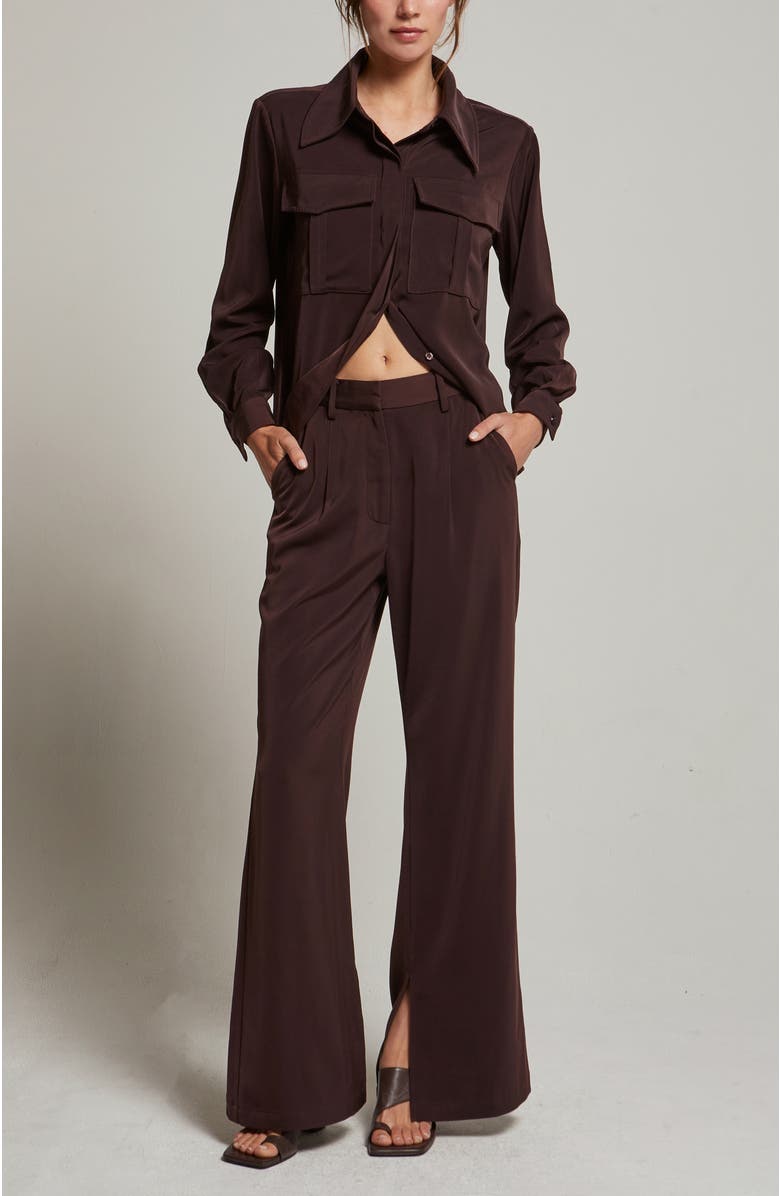 CRESCENT Silky Wide Leg Trousers, Alternate, color, Merlot