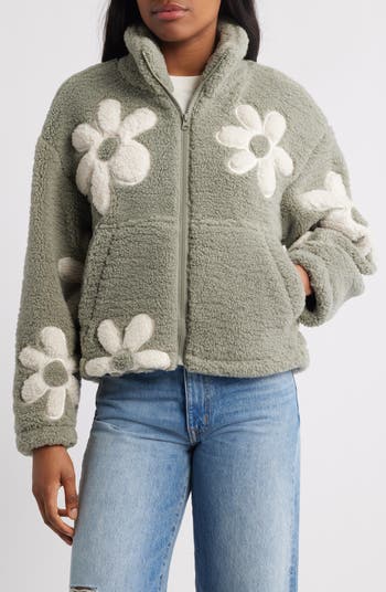 Thread & Supply High Pile Fleece Floral Jacket | Nordstrom