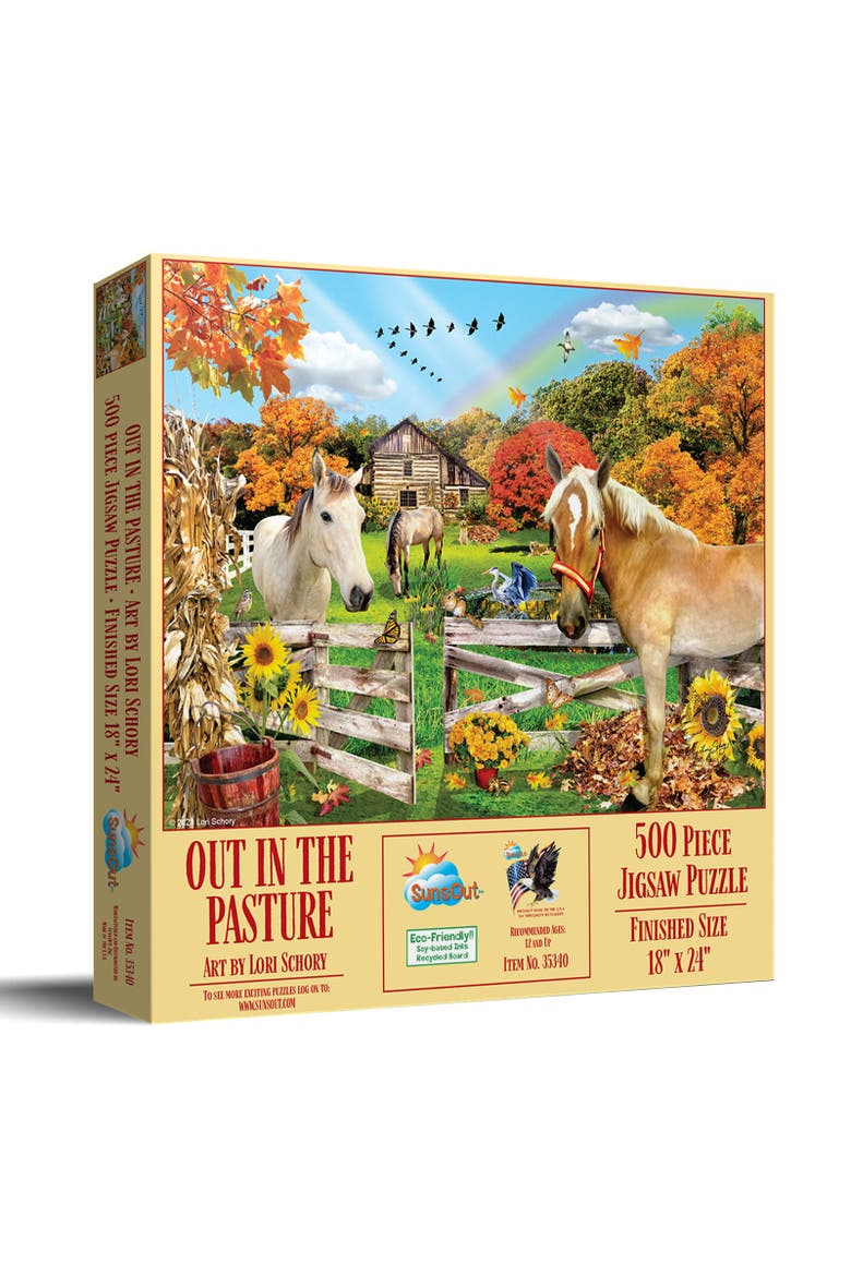 Out in the Pasture 500 piece Jigsaw Puzzle for Adults, Main, color, Multicolor
