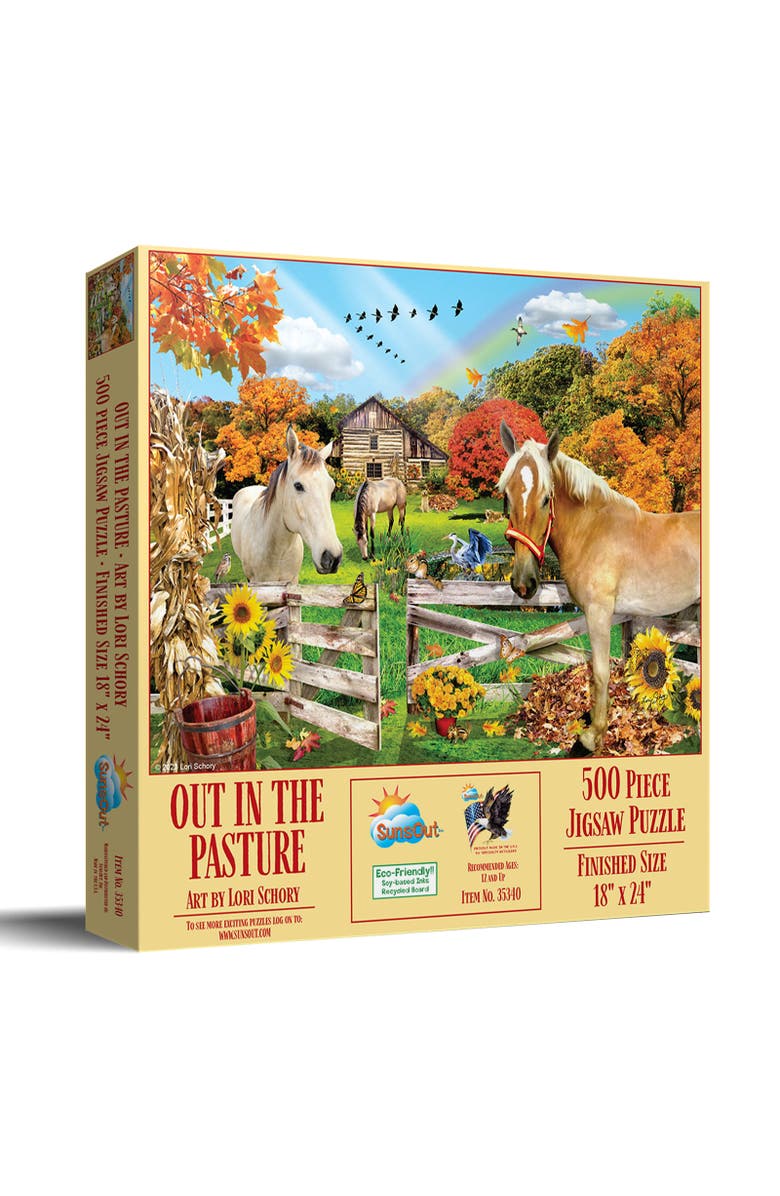 Sunsout Out in the Pasture 500 piece Jigsaw Puzzle for Adults, Main, color, Multicolor