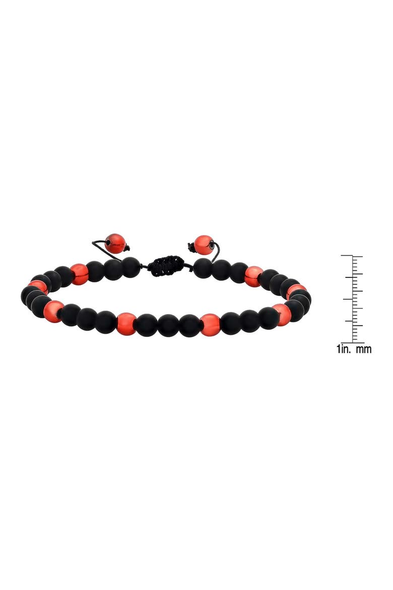Men's Lava Bead Slider Bracelet, Alternate, color, BLACK/ RED