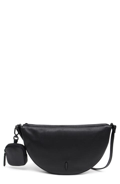 Liz Crescent Nappa Leather Crossbody Bag