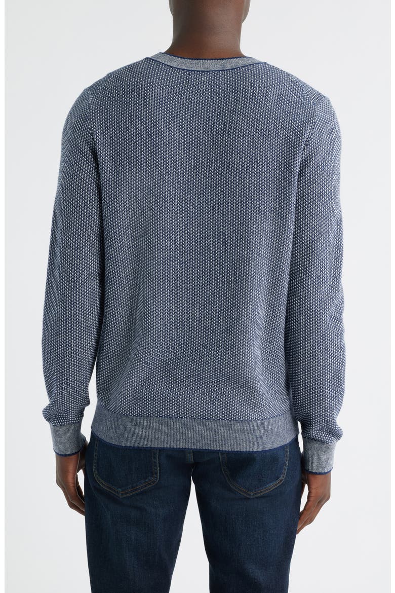 Texture Cotton & Cashmere Sweater, Alternate, color, NAVY-OATMEAL HEATHER