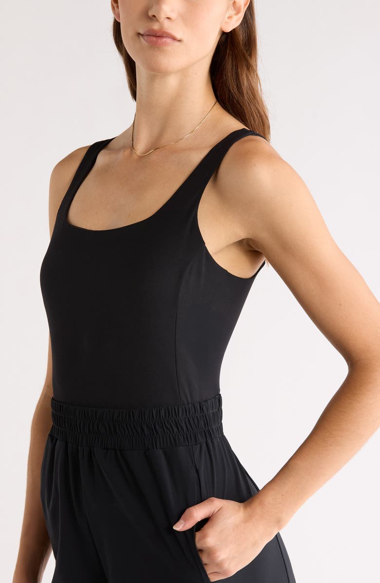 Zella Transit Wide Leg Jumpsuit, Alternate, color, Black