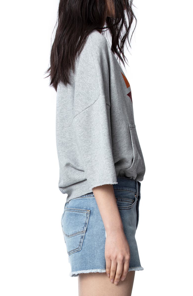 Zadig & Voltaire Kaly Lobe Rainbow Love Sweatshirt, Alternate, color, 