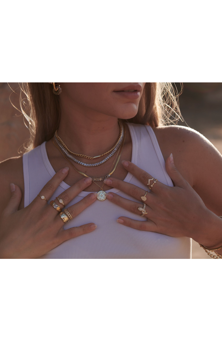 Mazin Jewels Pave Snake Ring, Alternate, color, Silver