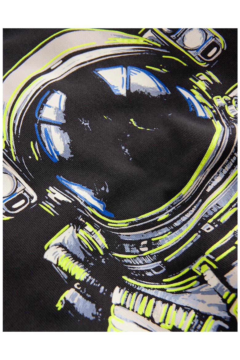 Kids' Glow in the Dark Graphic Print Sweatshirt, Alternate, color, SHADOW GREY SPACEMAN