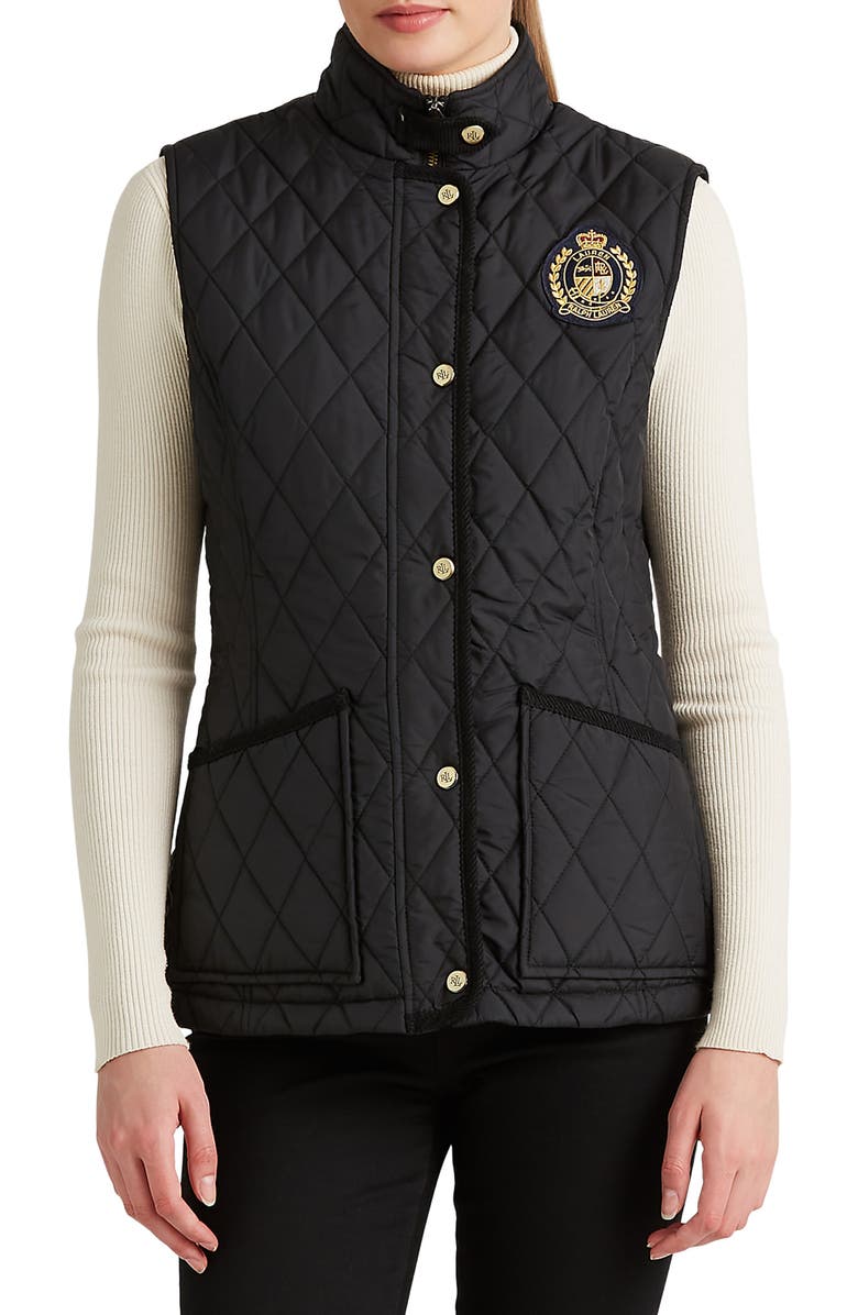 Lauren Ralph Lauren Quilted Crest Vest, Main, color, 