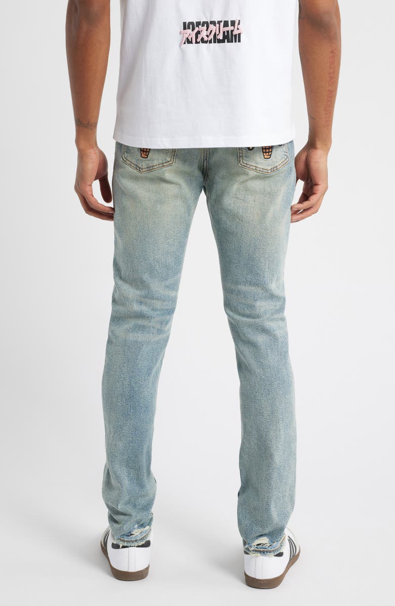 ICECREAM Archie Chocolate Fit Embroidered Ripped Jeans, Alternate, color,