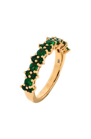 Bony Levy El Mar Emerald Cluster Ring In Green/rose Gold
