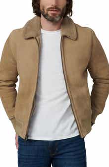 Joe's Genuine Shearling Trim Suede Flight Jacket