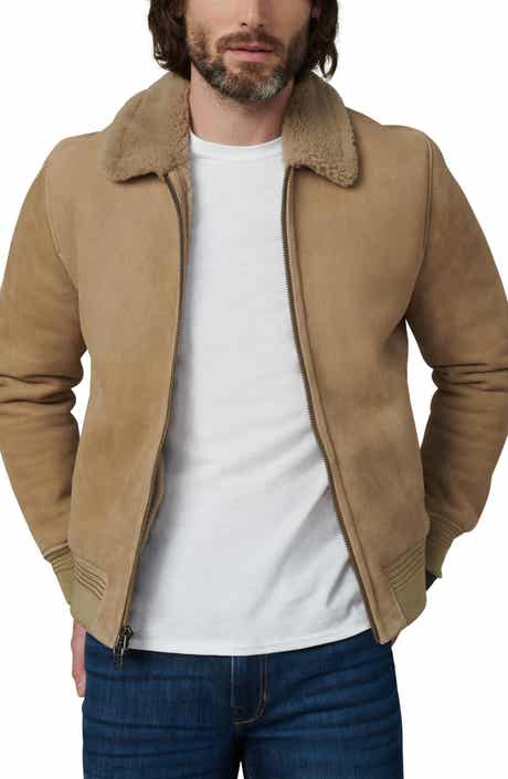 Joe's Genuine Shearling Trim Suede Flight Jacket