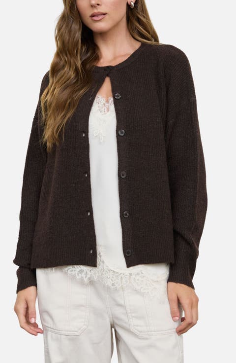 Ribbed Crewneck Cardigan