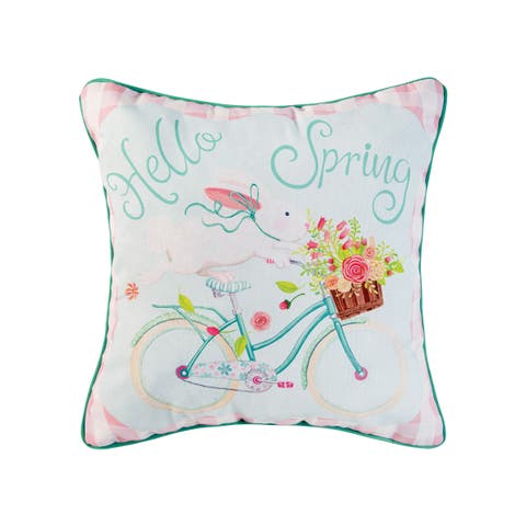 Hello Spring Printed Throw Pillow, 18" x 18"