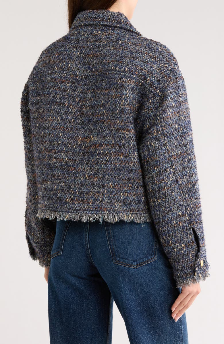 Democracy Tweed Crop Jacket, Alternate, color, Navy Gold Multi