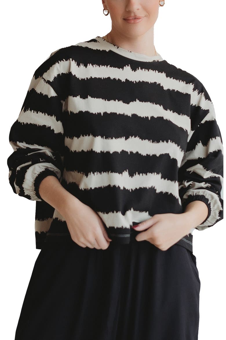 Organic Cotton Ivy Sweatshirt, Main, color, Black Wave