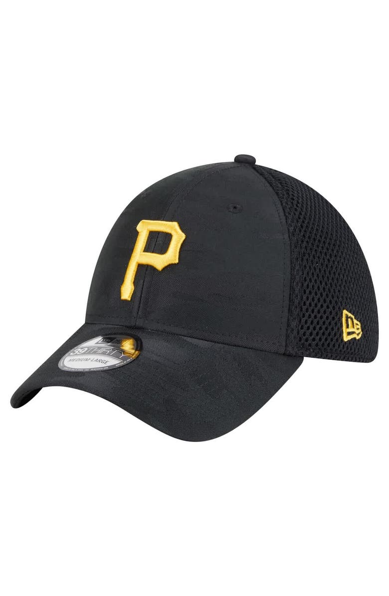 New Era Men's New Era Black Pittsburgh Pirates Subtle Camo 39THIRTY Flex Hat, Main, color, Black