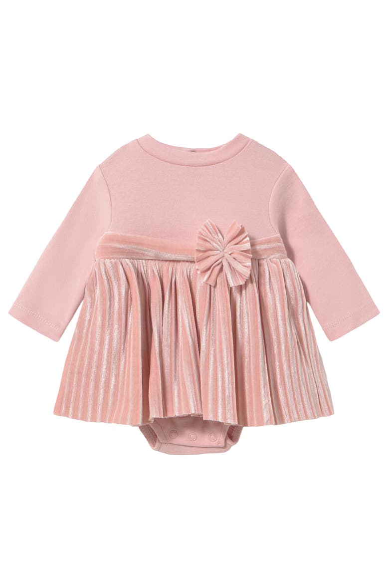 Pleated Dress with Bow Detail, Main, color, Pink