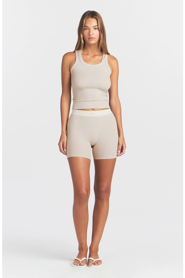 Cotton Rib Scoop Neck Tank, Alternate, color, STONE