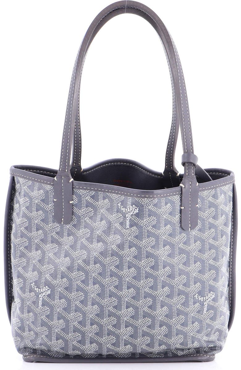 Pre-Owned Goyard Anjou Reversible Tote Coated Canvas Mini, Main, color, Gray