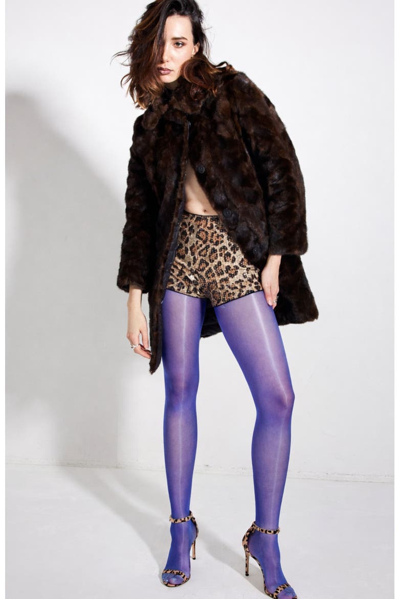 7-Pack Glossy Semi-Opaque Statement Fashion Tights For Women, Alternate, color, Blue