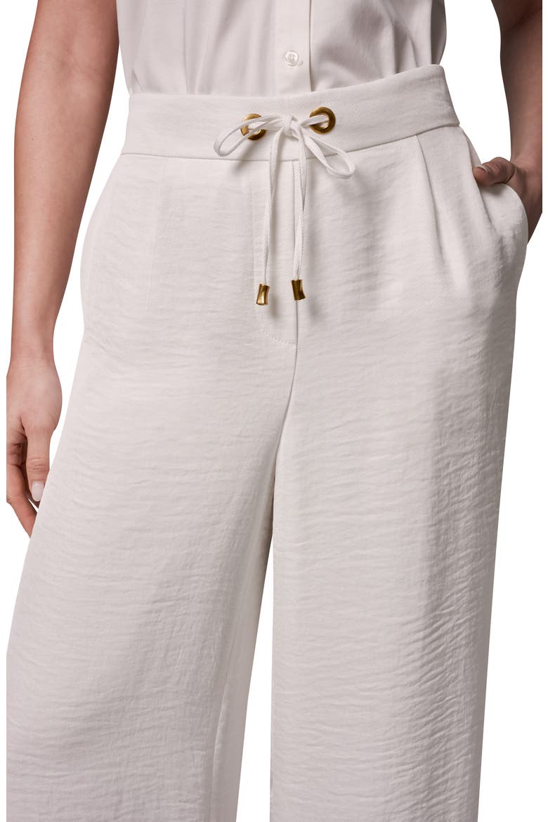 Crinkle Tie Waist Wide Leg Pants, Alternate, color, CREAM
