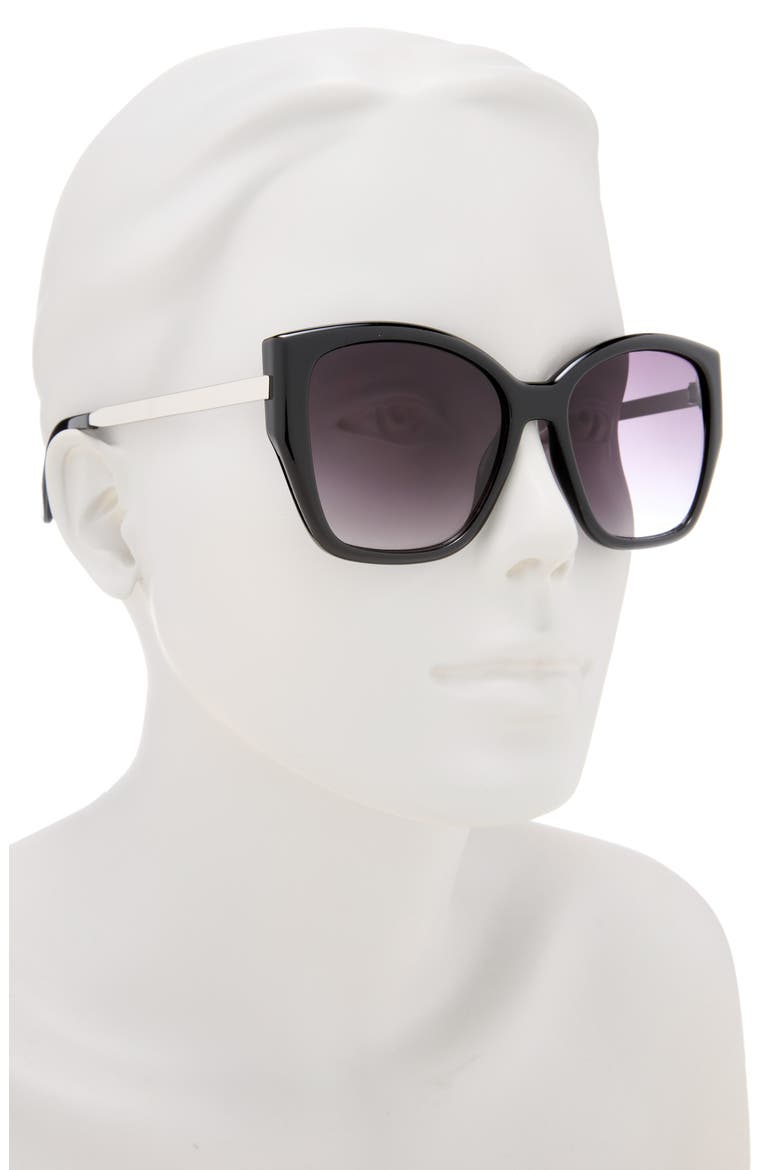 120mm Gradient Square Sunglasses, Alternate, color, BLACK