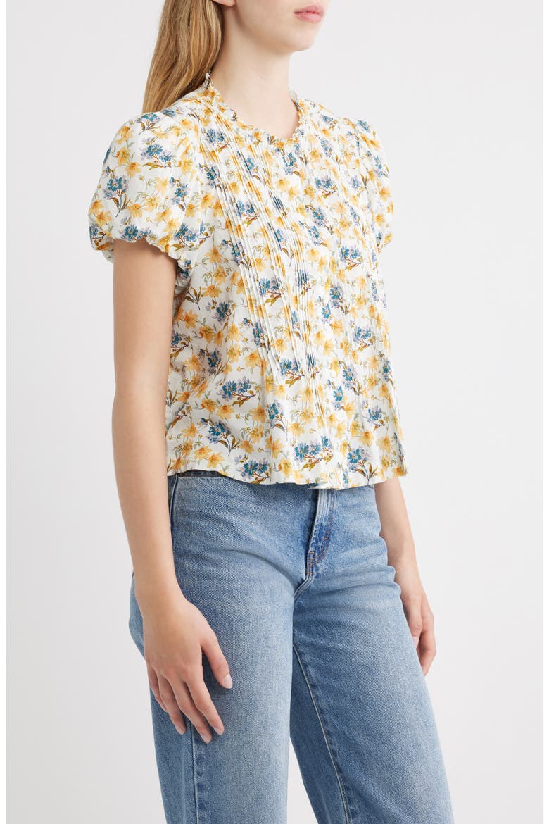 Millie Puff Sleeve Organic Cotton Top, Alternate, color, NARCISSUS BLOOM