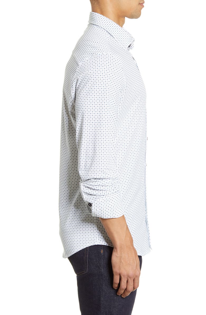 Stone Rose Tech Knit Button-Up Shirt, Alternate, color, 