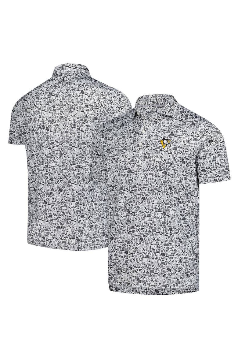 Men's johnnie-O  Black/White Pittsburgh Penguins Slapshot Polo, Alternate, color, Black
