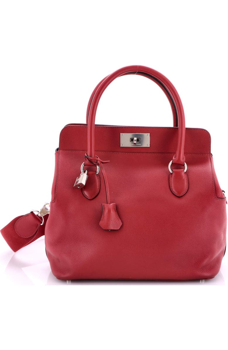 Pre-Owned Hermes Toolbox Bag Evercolor 26, Main, color, Rouge Grenat