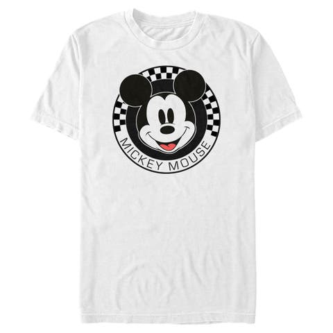 Men's Mickey & Friends Checkered Mickey Mouse Portrait  Graphic T-Shirt