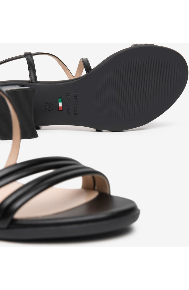 NeroGiardini Strappy Flared Heel Sandal, Alternate, color, Black